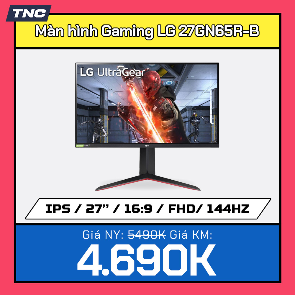 Màn Hình Gaming LG 27GN65R-B IPS/ FHD/ 144Hz